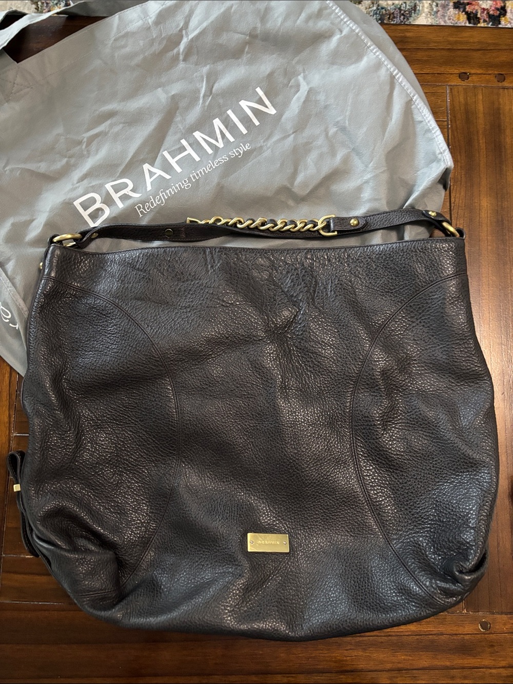 Large Brahmin leather purse
